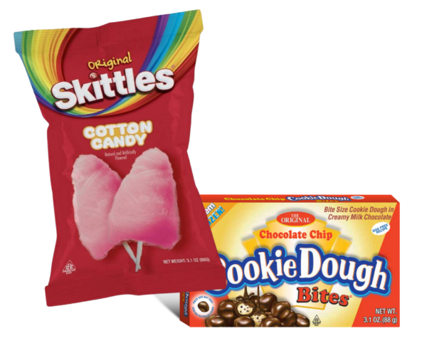 Skittles Cotton Candy 3.1oz & Cookie Dough Bites® – Chocolate Chip 3.1oz